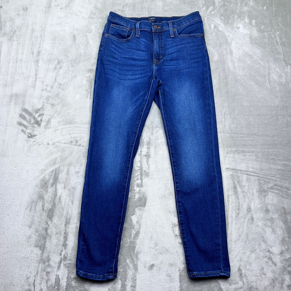 J Crew Womens High Rise Skinny Jeans Dark Wash Denim Sz 28 Grunge Western